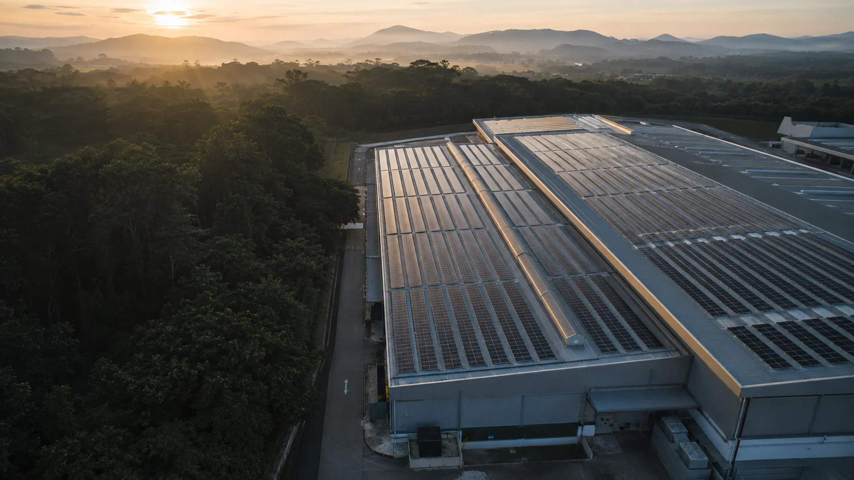Illustrative factory rooftop solar